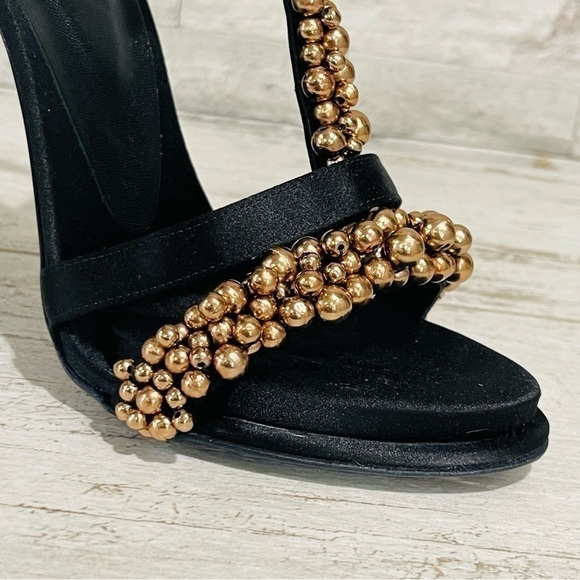 Roger Vivier Bronze Caviar Embellished Stiletto Heels Size 36.5 NWB $1795 Black - Picture 11 of 15